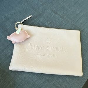 Kate Spade Ash Street Leather Gia Zip Pouch Clutch